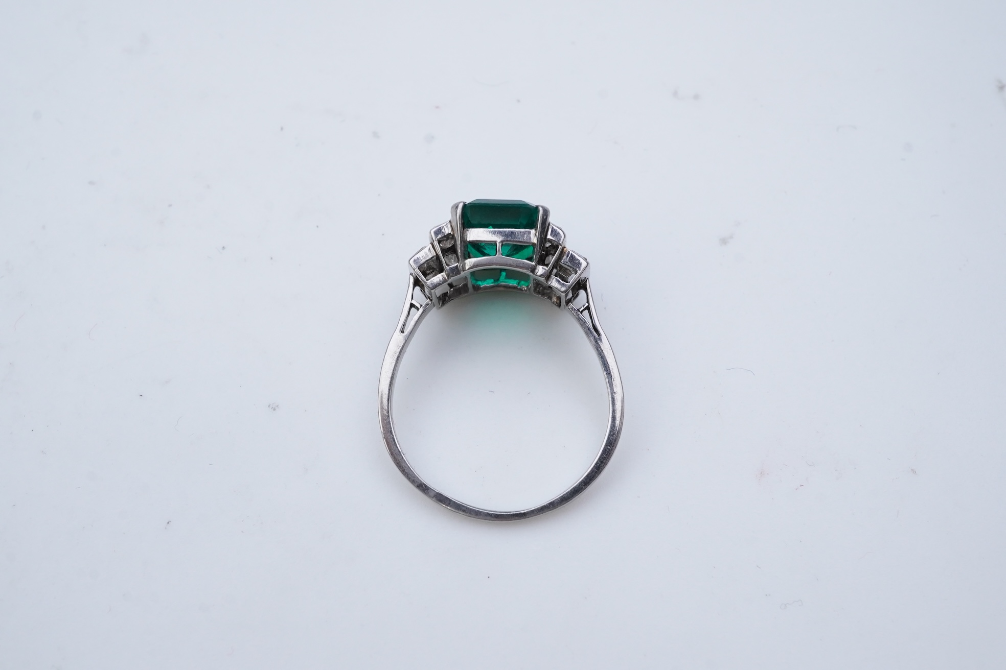 A fine Art Deco emerald and diamond ring, circa 1930